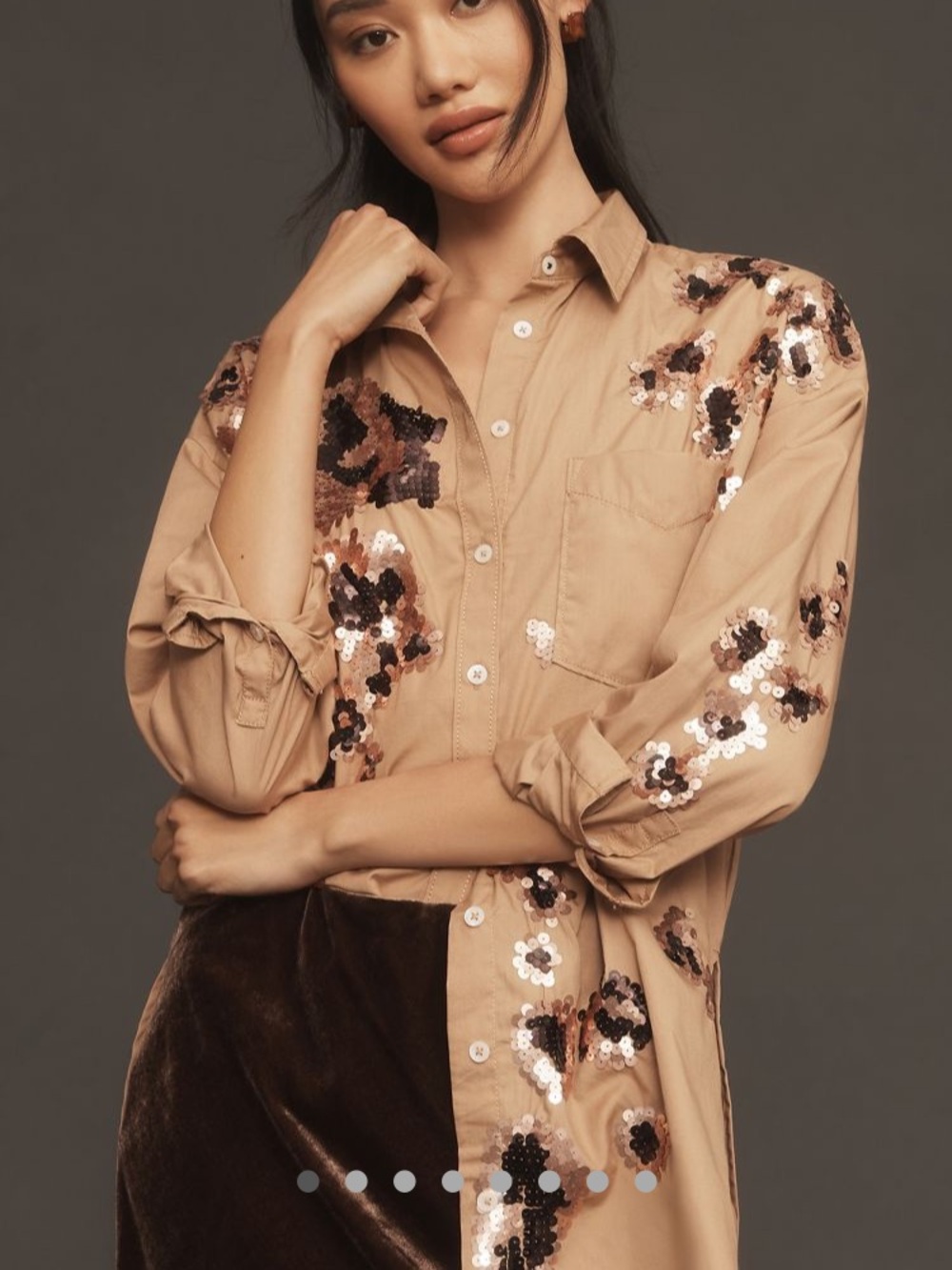Maeve by Anthropologie The Bennet Buttondown Shirt, Sequin Leopard Edition.